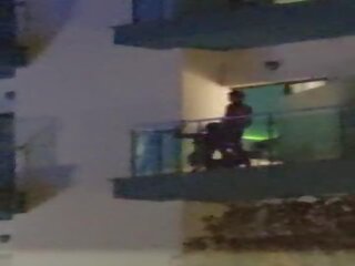 Lads caught fucking on the balcony