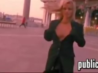Blonde feature Flashing Her Tits In Italy