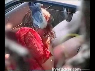 Spy cam on Horny couple having sex video in their car