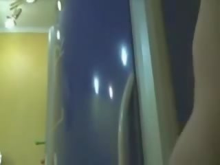 Tremendous chick caught changing in tanning room